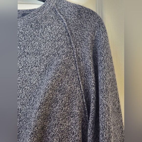 Hart Schaffner Marx XL Gray Lngslvs Raglan CASHMERE SILK Knit Men Sweater Italy - Picture 3 of 6